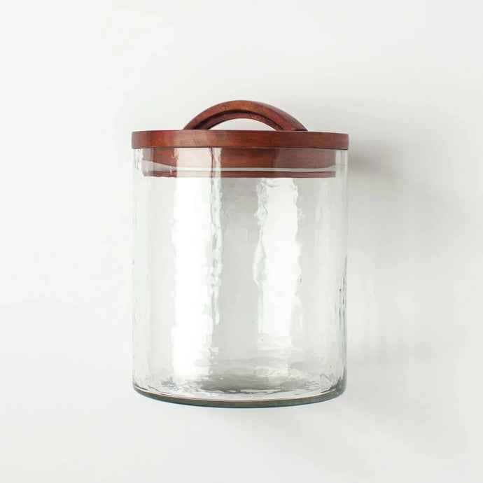 Clear Small Canister - Handblown Recycled Glass