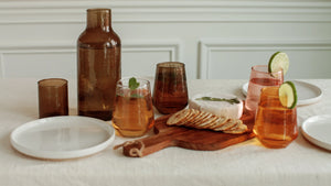 Smoke Carafe & Cup - Handblown Recycled Glass