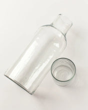 Load image into Gallery viewer, Clear Carafe &amp; Cup Set - Handblown Recycled Glass
