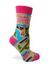 Load image into Gallery viewer, 'Happy Camper' Women's Novelty Crew Socks