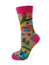 Load image into Gallery viewer, 'Happy Camper' Women's Novelty Crew Socks