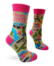 Load image into Gallery viewer, 'Happy Camper' Women's Novelty Crew Socks