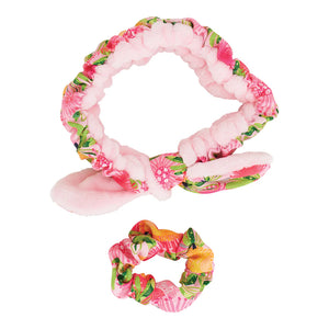 Headband Scrunchie Set - Pink Banksia