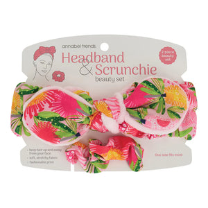 Headband Scrunchie Set - Pink Banksia