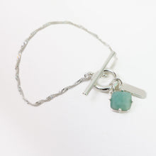 Load image into Gallery viewer, Green Line Jasper Healing Bracelet in Silver