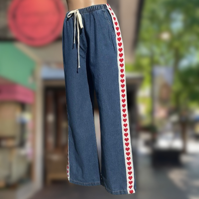 Dark Denim Heart Racer Jeans - By Frankie
