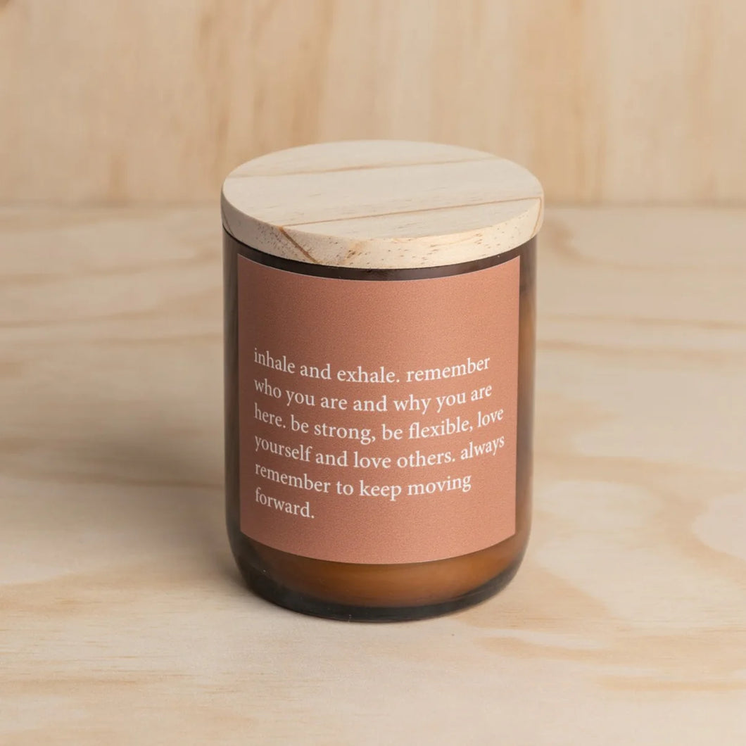 'Inhale, Exhale' Heartfelt Quote Candle - Commonfolk Collective