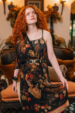 Load image into Gallery viewer, &#39;Heart Of Gold&#39; Scarf with Swallow &amp; Sacred Heart Print - Market of Stars