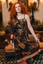 Load image into Gallery viewer, &#39;Heart Of Gold&#39; Scarf with Swallow &amp; Sacred Heart Print - Market of Stars
