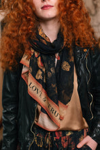 Load image into Gallery viewer, &#39;Heart Of Gold&#39; Scarf with Swallow &amp; Sacred Heart Print - Market of Stars