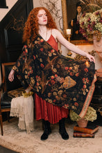 Load image into Gallery viewer, &#39;Heart Of Gold&#39; Scarf with Swallow &amp; Sacred Heart Print - Market of Stars