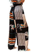 Load image into Gallery viewer, Black Helen of Troy Horse Print Pants