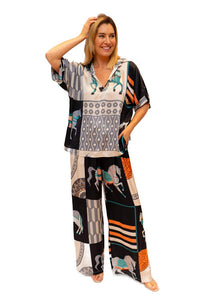 Black Helen of Troy Horse Print Shirt