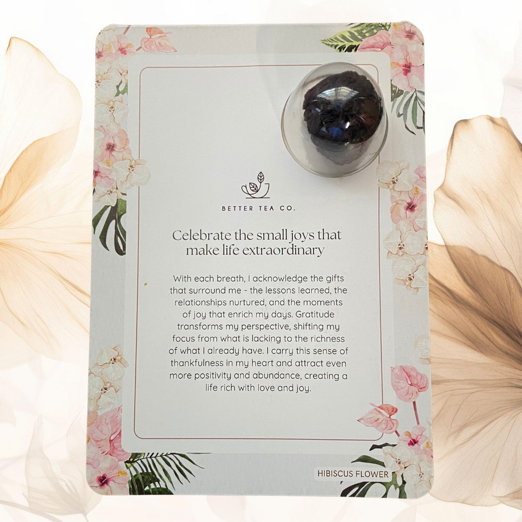 Hibiscus Flower Blooming Tea Affirmation Gift Card - Better Tea Co.
