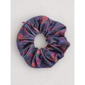 Dark Floral Scrunchie with Hideaway Pocket