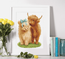 Load image into Gallery viewer, Highland Cow Cuties Wooden Puzzle