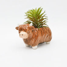 Load image into Gallery viewer, Small Highland Cow Planter 14cm