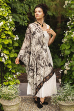 Load image into Gallery viewer, 'Honey &amp; The Moon' Scarf with Neutral Floral &amp; Bee Print - Market of Stars