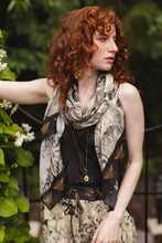 Load image into Gallery viewer, 'Honey &amp; The Moon' Scarf with Neutral Floral &amp; Bee Print - Market of Stars