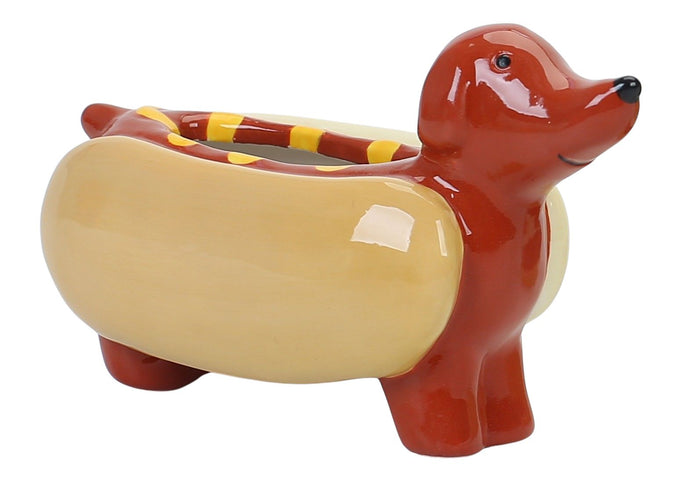 Hot Dog Planter Brown 9cm