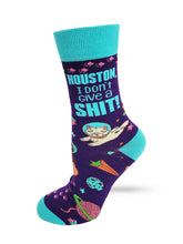 Load image into Gallery viewer, 'Houston I Don't Give A Shit' Women's Novelty Crew Socks