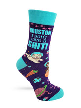 Load image into Gallery viewer, 'Houston I Don't Give A Shit' Women's Novelty Crew Socks