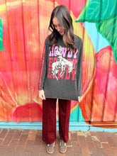 Load image into Gallery viewer, 'Howdy' Black Acid Wash Long Sleeve Tee - By Frankie