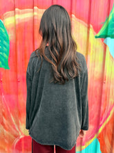 Load image into Gallery viewer, 'Howdy' Black Acid Wash Long Sleeve Tee - By Frankie