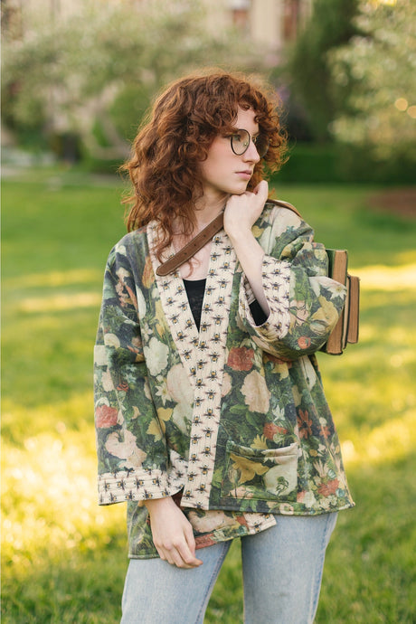 'I Dream in Flowers' Fleece Cottage Cardigan Jacket - Market of Stars