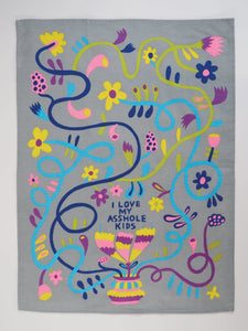 'Love My Asshole Kids' Tea Towel