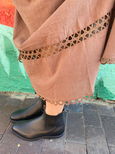 Brown Lace Ladder Maxi Dress - By Frankie