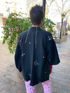 Black/Cream/Red Authentic Japanese Kimono