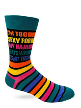 Load image into Gallery viewer, 'I'm Too Sexy For My Hair That's Why it's Not There' Men's Novelty Crew Socks
