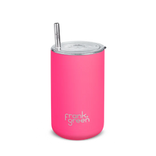 Load image into Gallery viewer, Neon Pink Iced Coffee Cup with Straw 15oz/425ml - Frank Green