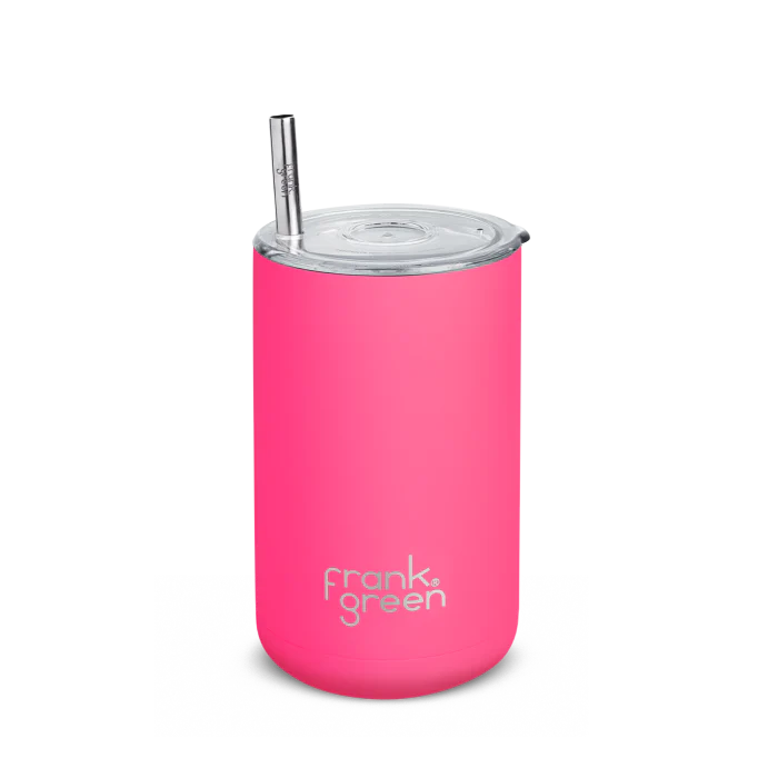 Neon Pink Iced Coffee Cup with Straw 15oz/425ml - Frank Green