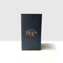 Load image into Gallery viewer, Black tea canister caddy with &#39;Inspirational Tea Co.&#39; text on a white background