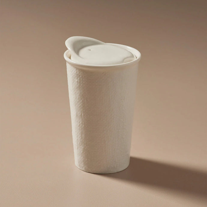 White Linen Ceramic Keep Cup