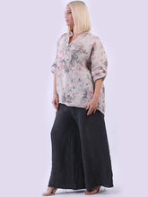 Load image into Gallery viewer, Beige Floral Print 100% Linen Top