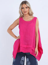 Load image into Gallery viewer, Fuchsia Sleeveless 100% Linen Tunic Top