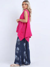 Load image into Gallery viewer, Fuchsia Sleeveless 100% Linen Tunic Top