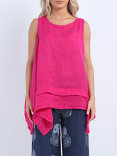 Load image into Gallery viewer, Fuchsia Sleeveless 100% Linen Tunic Top