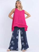 Load image into Gallery viewer, Fuchsia Sleeveless 100% Linen Tunic Top