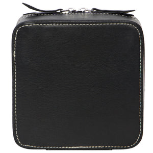 Jewellery Box Black & White Tooled Cowhide