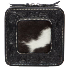 Load image into Gallery viewer, Jewellery Box Black &amp; White Tooled Cowhide