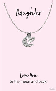Daughter 'Love You to the Moon and Back' Jewellery Card