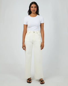 Jacqui Wide Leg Jean in Vintage White - All About Eve