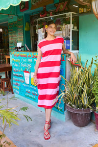 Garnet Jardin Stripe T-Shirt Dress