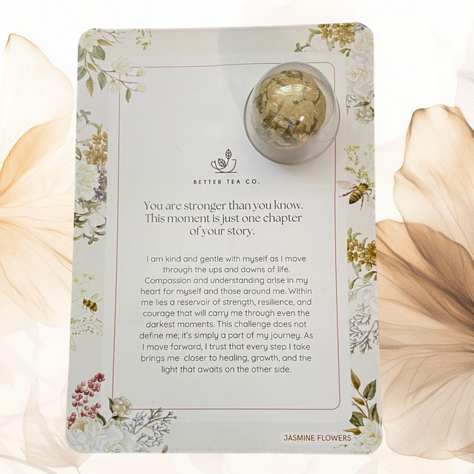 Jasmine Flowers Blooming Tea Affirmation Gift Card - Better Tea Co.