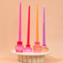 Load image into Gallery viewer, Pink Tones Jewel Taper Candles 4pk