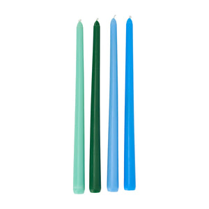 Blue Tones Jewel Taper Candles 4pk